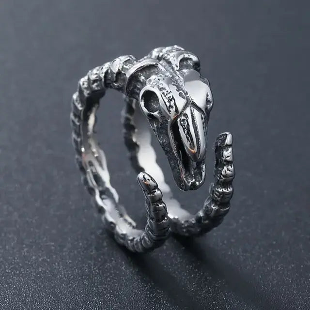 Adjustable Retro Skull Ring: Punk Rock Jewelry - AlburyMart