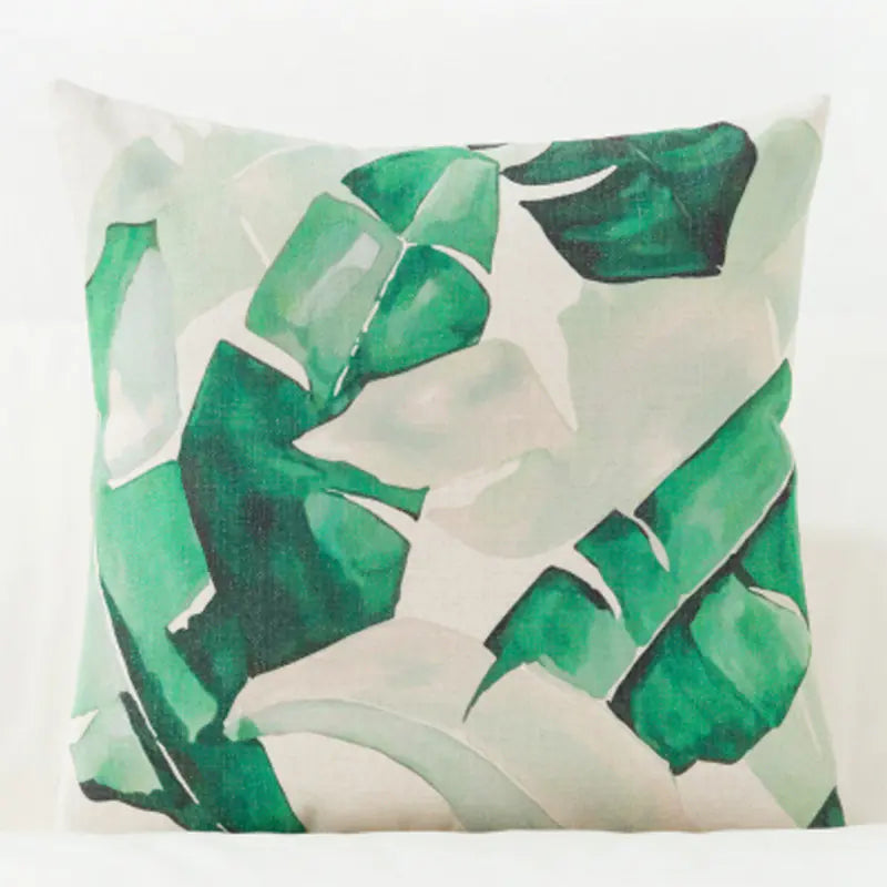 Artistic Plant-Themed Pillow Cover for Sofa and Car