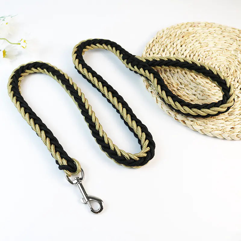 Woven Eight-Strand Dog Leash with Hand Grip