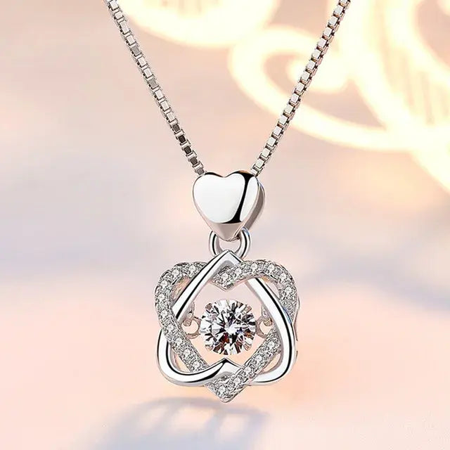 Fashion Rose Flower Jewelry Packaging Zirconia Necklace - AlburyMart