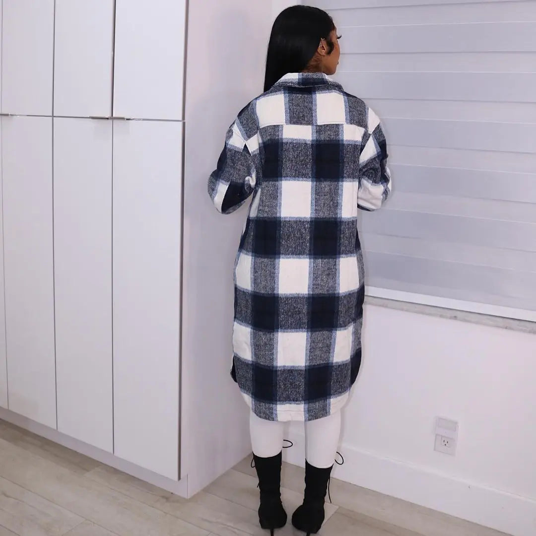 Elegant Checkered Coat - AlburyMart