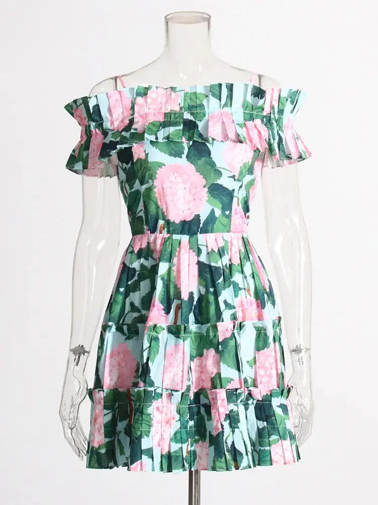 Summer Floral Ruched Dresses - AlburyMart