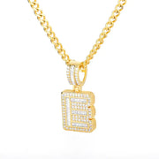 Cubic Zirconia Letters A-Z Pendant Necklace