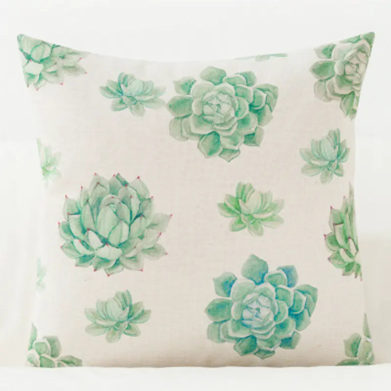 Artistic Plant-Themed Pillow Cover for Sofa and Car
