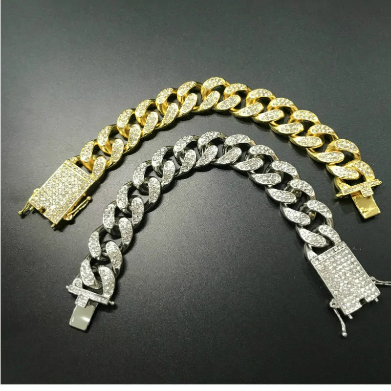 Luxury Hip Hop Diamond Cross Jewelry Combo Set - AlburyMart