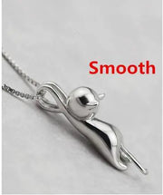 Silver Cat Pendant Necklace Jewelry