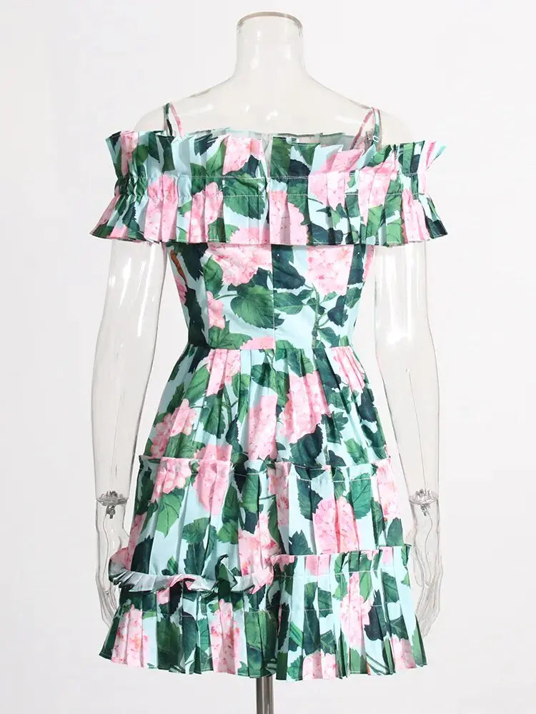 Summer Floral Ruched Dresses - AlburyMart