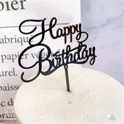 Golden "Happy Birthday" Acrylic Cake Topper