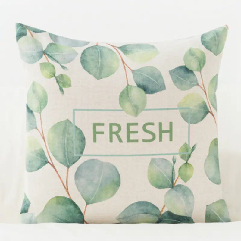 Artistic Plant-Themed Pillow Cover for Sofa and Car