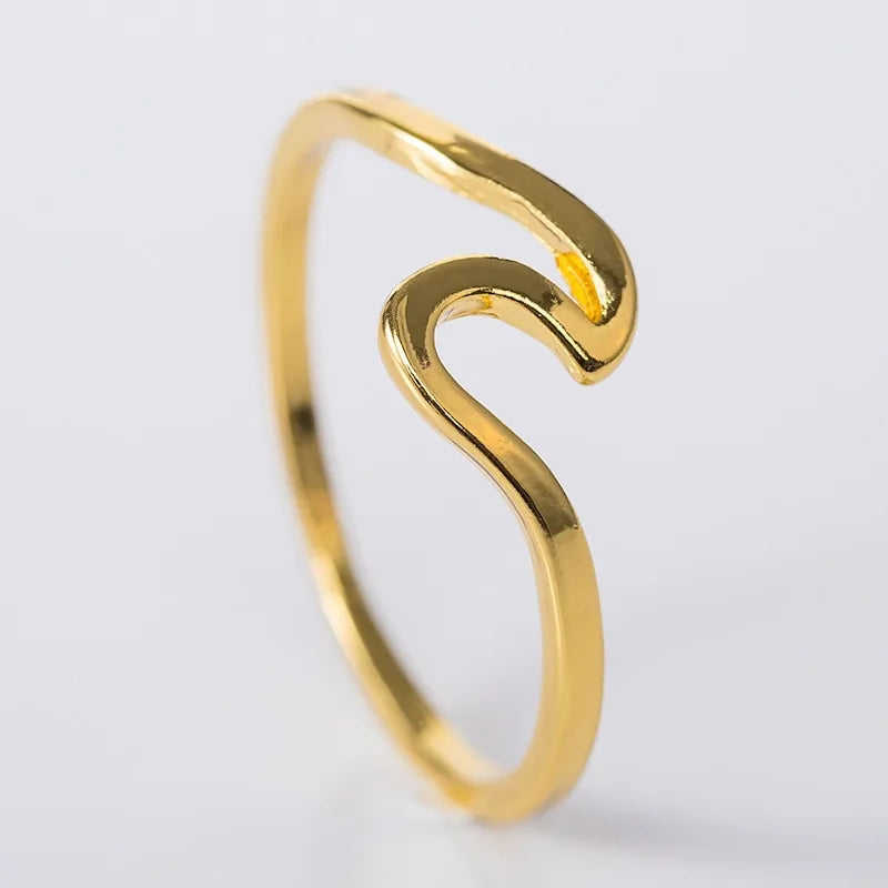 Ocean Wave Alloy Rings: Fashionable Finger Jewelry for Women - AlburyMart