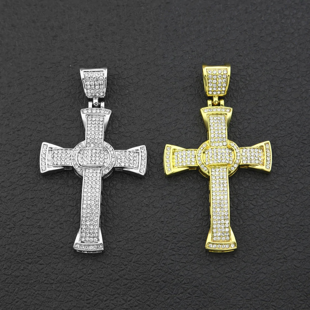Luxury Hip Hop Diamond Cross Jewelry Combo Set - AlburyMart