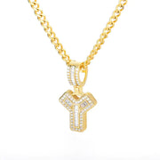 Cubic Zirconia Letters A-Z Pendant Necklace