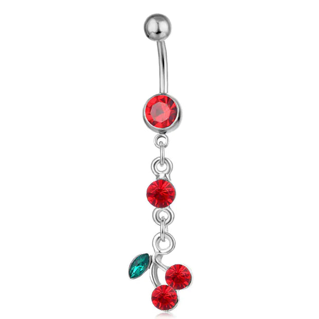 Piercing Jewelry Fruit Cherry Pendant Belly Ring