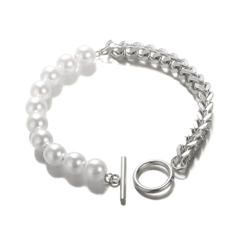 Half Pearl OT Buckle Bracelet Design Jewelry - AlburyMart
