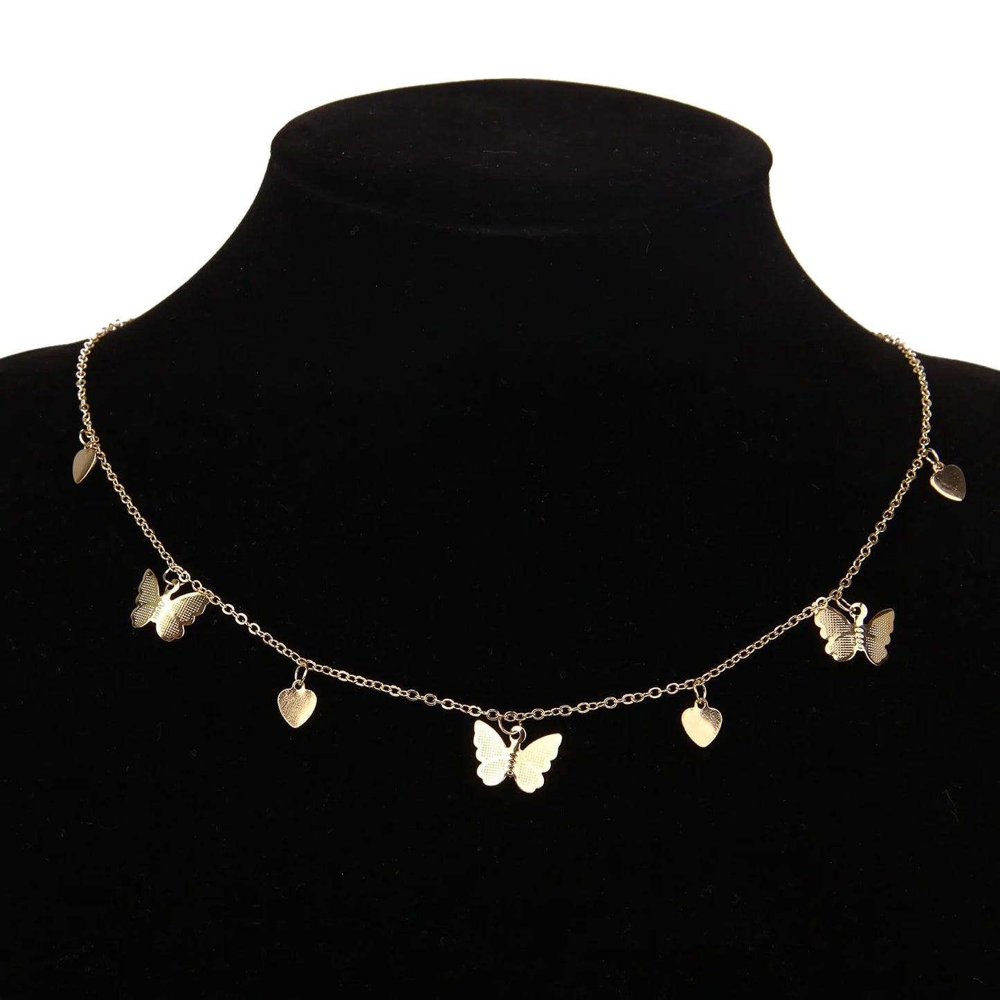Gold Chain Butterfly Pendant Choker Necklace: Bohemian Beach Jewelry - AlburyMart