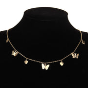 Gold Chain Butterfly Pendant Choker Necklace: Bohemian Beach Jewelry