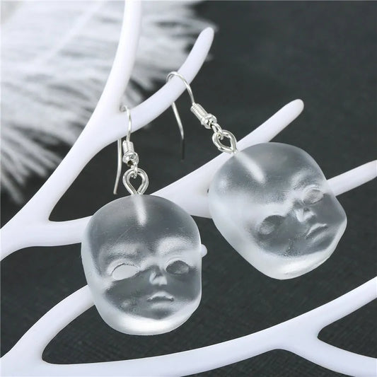 Handmade Angel Face Resin Dangle Earrings: Creative Jewelry Gift - AlburyMart