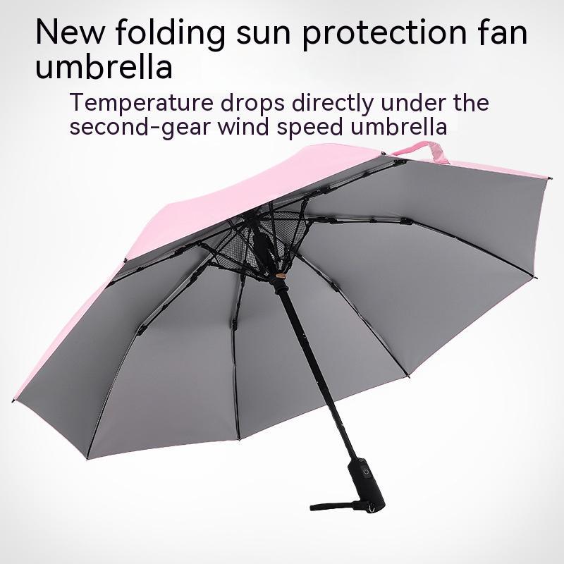 USB Power Bank Umbrella With Fan Summer Cooling - AlburyMart
