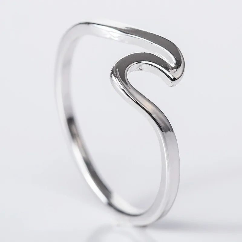 Ocean Wave Alloy Rings: Fashionable Finger Jewelry for Women - AlburyMart
