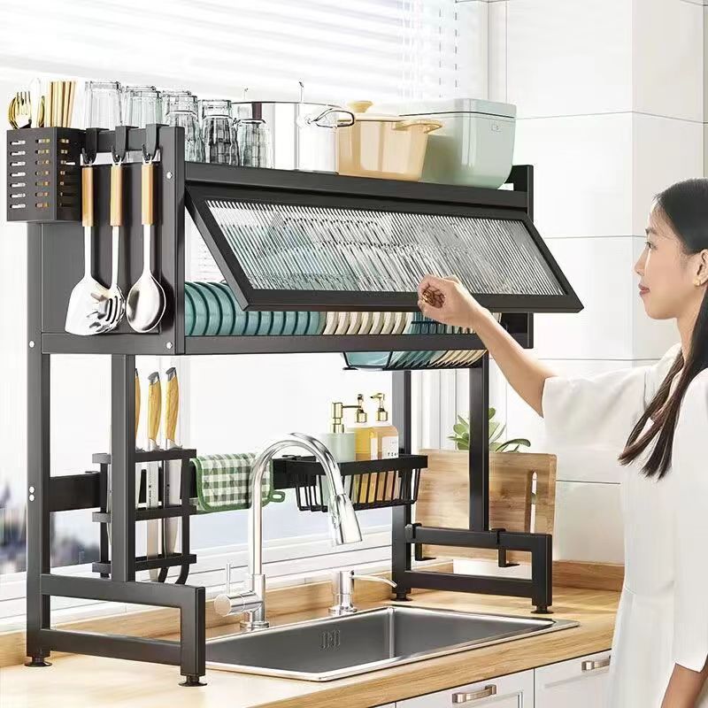 Kitchen Sink Storage Stand Surface Washed Bowl And Chopstick Rack Storage Household Drain Basket Rack - AlburyMart