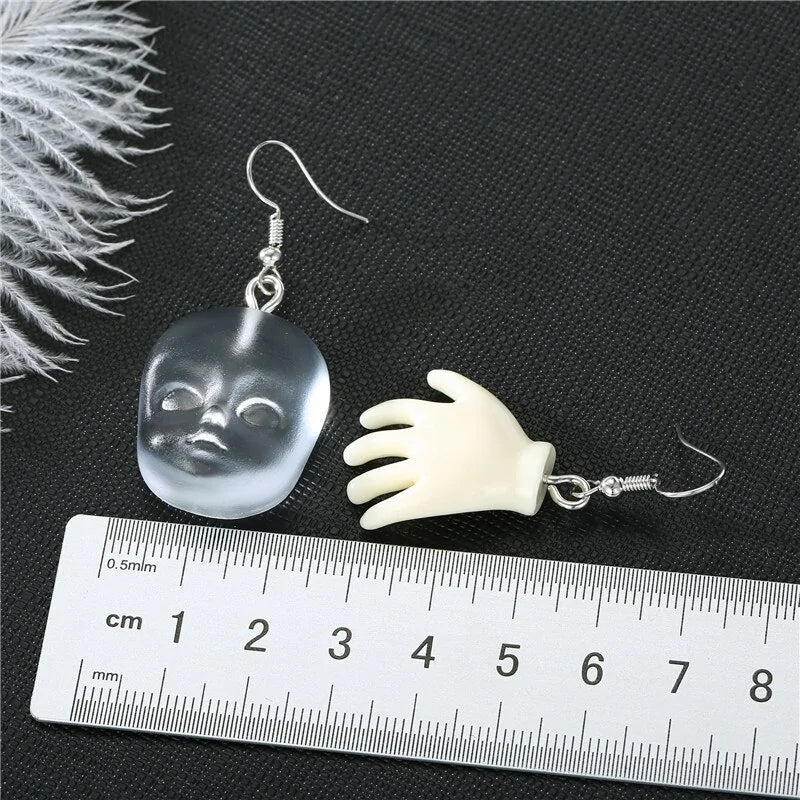 Handmade Angel Face Resin Dangle Earrings: Creative Jewelry Gift - AlburyMart
