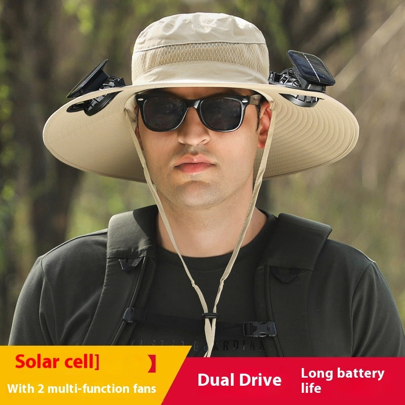 Long Endurance Lithium Battery Fan Solar Charging Wind Sun Protection Hat - AlburyMart