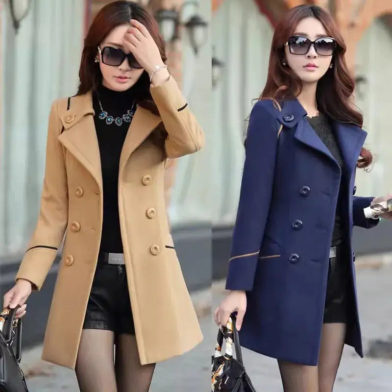 Korean Women's Wool Coat - AlburyMart