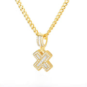 Cubic Zirconia Letters A-Z Pendant Necklace