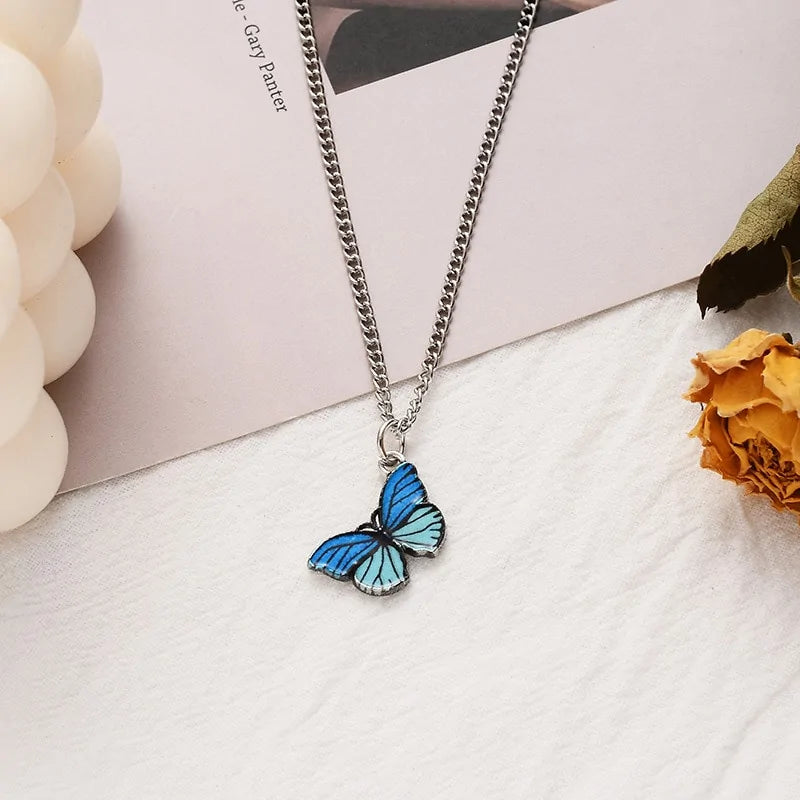Gold Chain Butterfly Pendant Choker Necklace: Bohemian Beach Jewelry - AlburyMart