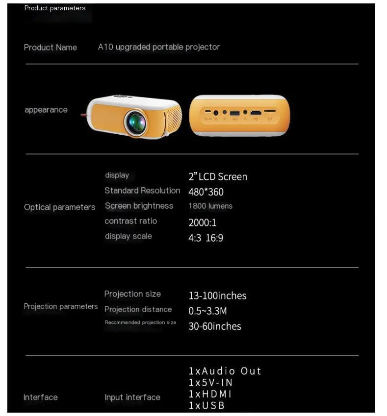 Portable Mini Projector - AlburyMart