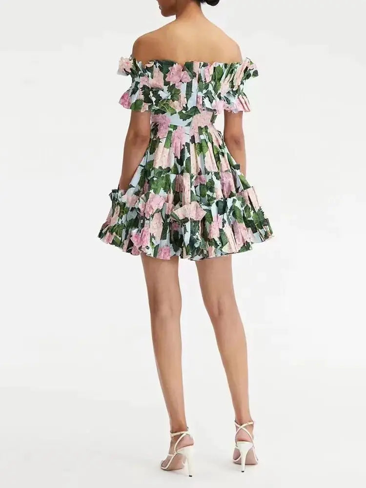 Summer Floral Ruched Dresses - AlburyMart