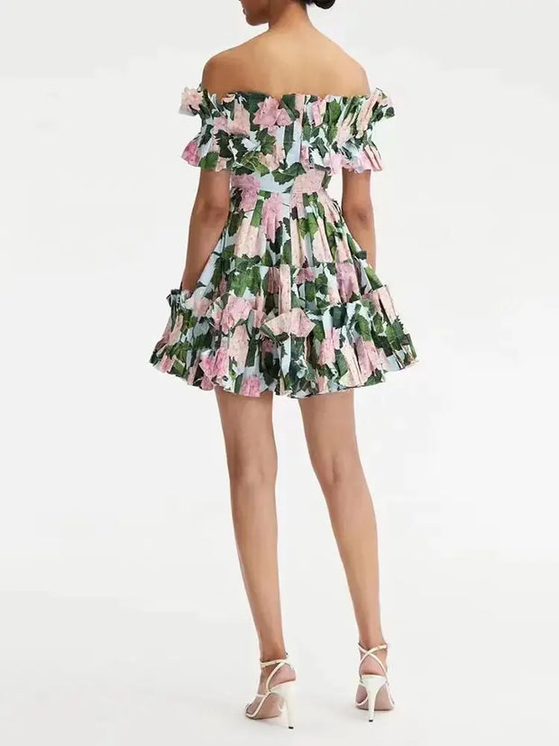 Summer Floral Ruched Dresses