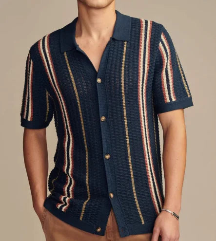 Men's Casual Hollow Knit Polo Shirt (One Piece) - AlburyMart