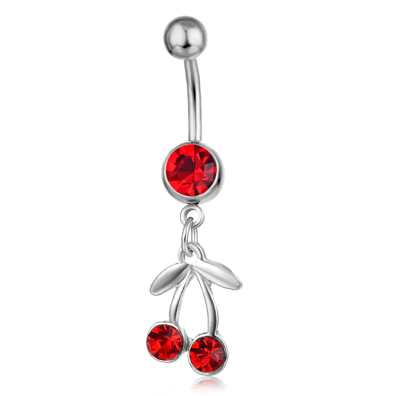 Piercing Jewelry Fruit Cherry Pendant Belly Ring - AlburyMart