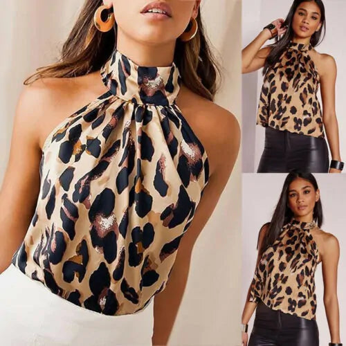 Women Blouses Sexy Leopard Print Ladies Shirts - AlburyMart