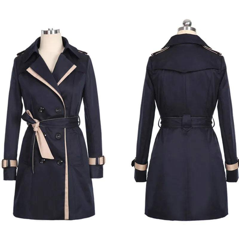 Autumn Double-Breasted Trench Coat, Double-breasted trench coat, Stylish trench coat, Women's trench coat, Men's trench coat - AlburyMart