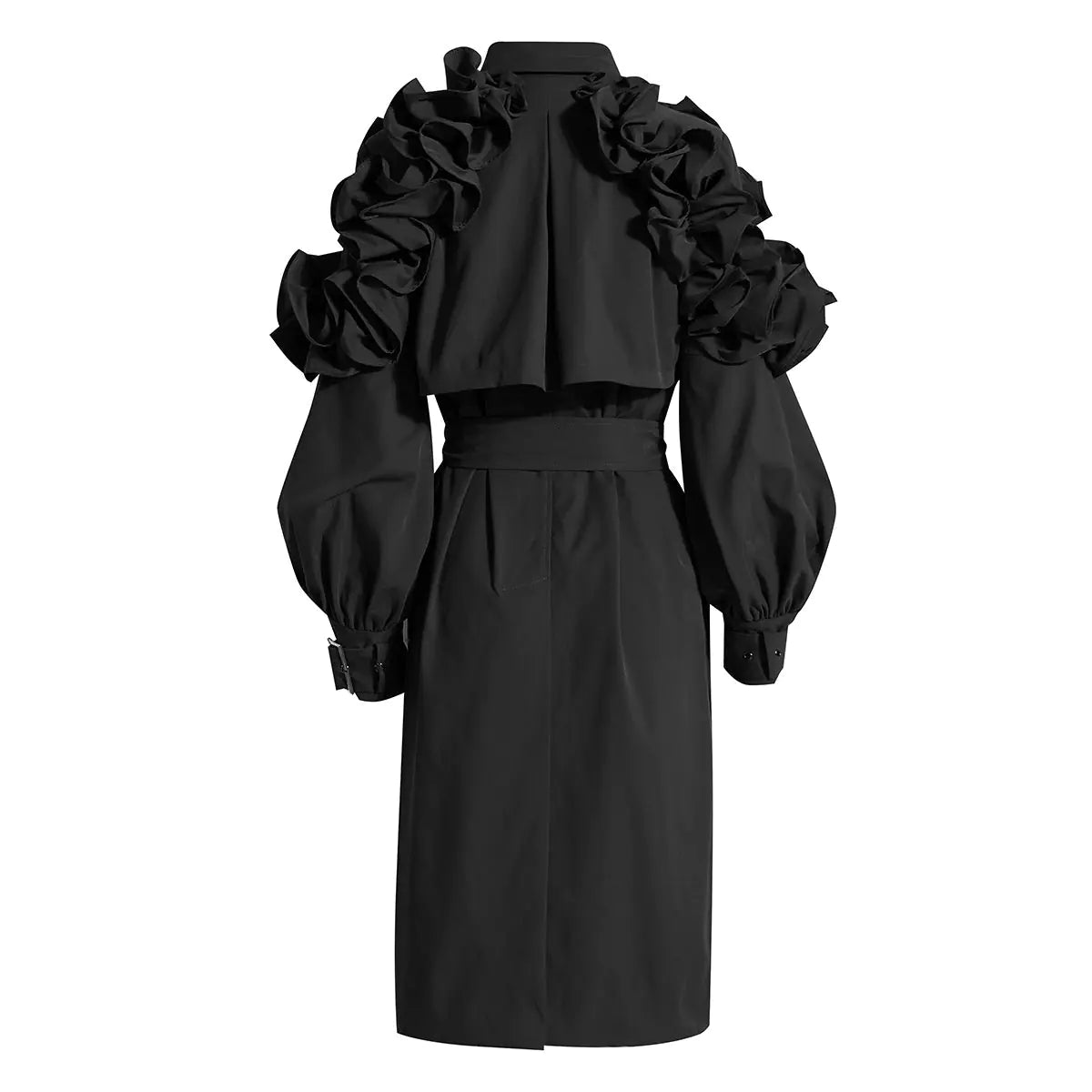 Ruffle Trench Coat - AlburyMart