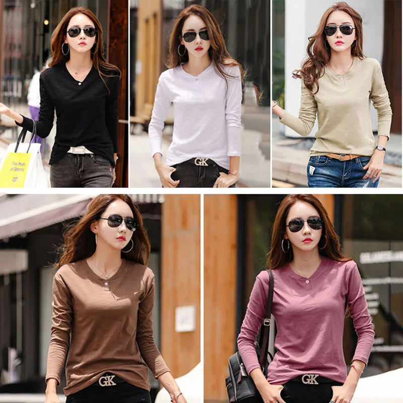 Autumn Ladies Tops Tee Shirt Femme, Ladies tee shirts, Women's tops, Casual ladies tops, Femme tee shirt, Stylish women’s t-shirts, Trendy ladies tops - AlburyMart