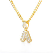 Cubic Zirconia Letters A-Z Pendant Necklace