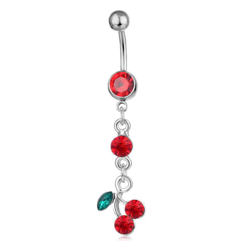 Piercing Jewelry Fruit Cherry Pendant Belly Ring - AlburyMart