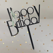 Golden "Happy Birthday" Acrylic Cake Topper