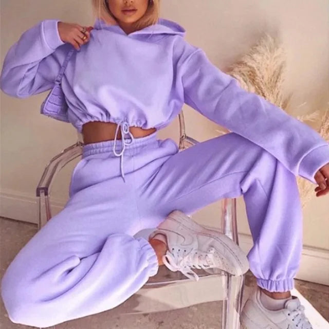 Winter Two Piece Sets Women Tracksuit - AlburyMart