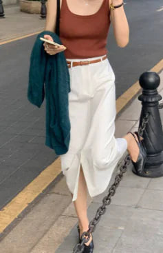 High Waist Slit Skirt - Summer New Style