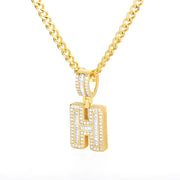 Cubic Zirconia Letters A-Z Pendant Necklace