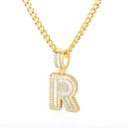 Cubic Zirconia Letters A-Z Pendant Necklace