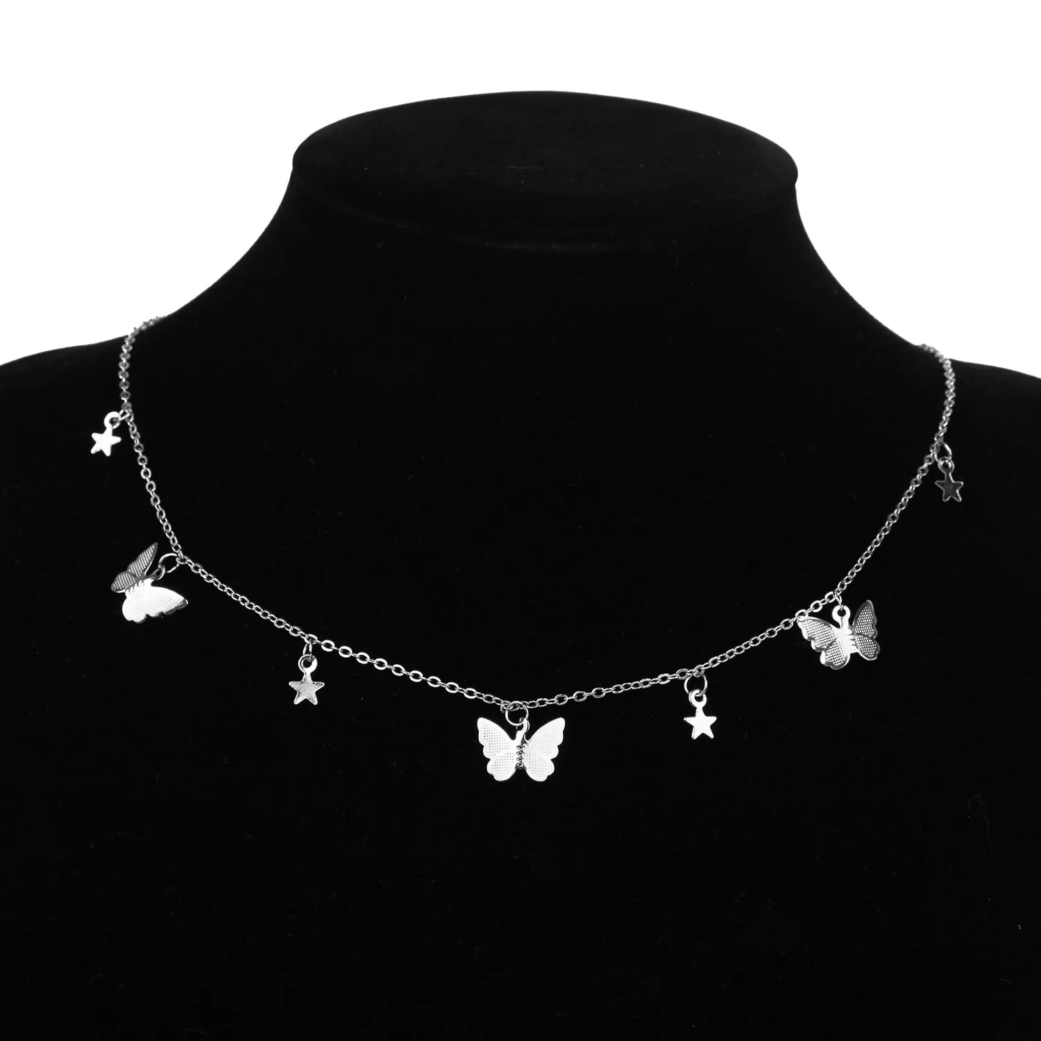 Gold Chain Butterfly Pendant Choker Necklace: Bohemian Beach Jewelry - AlburyMart