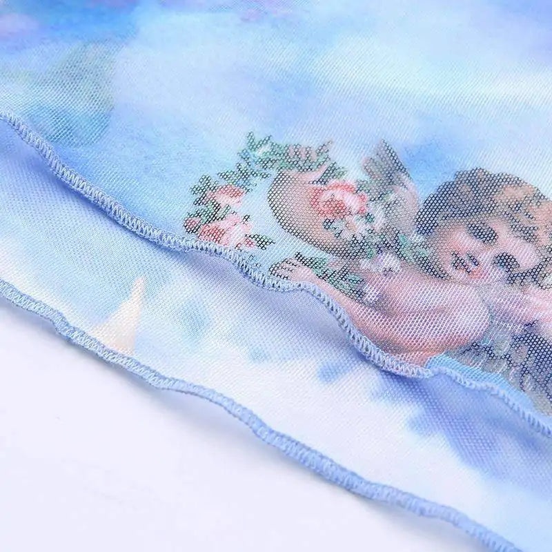 Angel Print Ladies Pants, Women's angel print trousers, Stylish ladies pants, Trendy printed trousers, Comfortable women's pants, Unique ladies fashion - AlburyMart