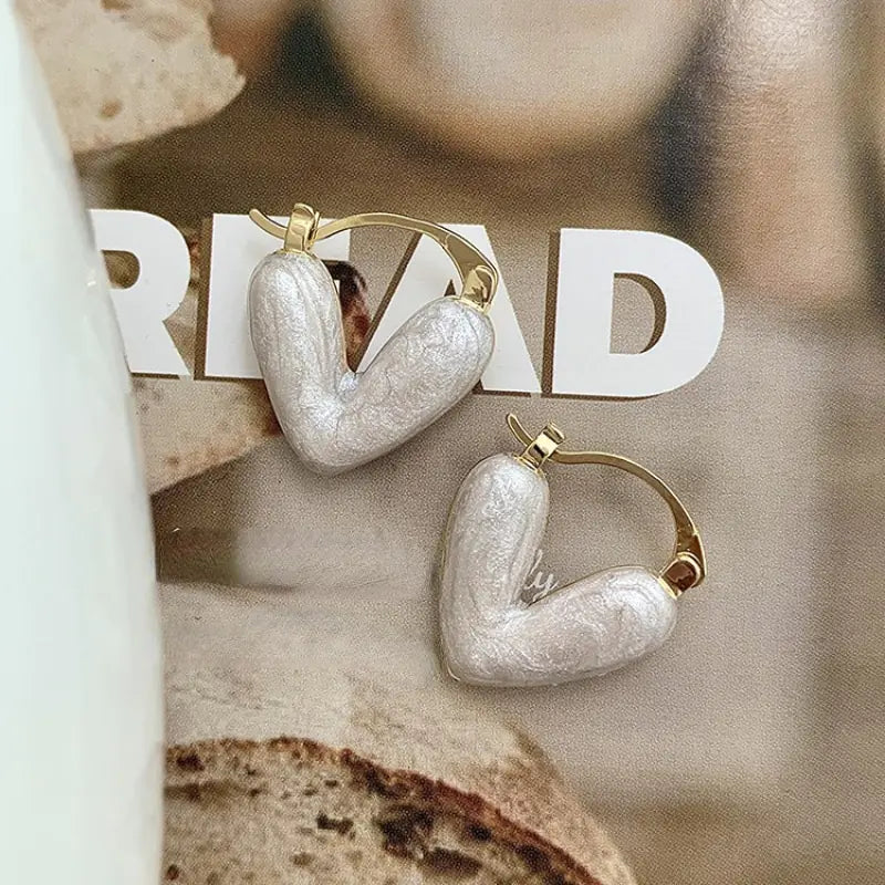 Bilandi Trendy Jewelry Shiny Heart Earrings - AlburyMart