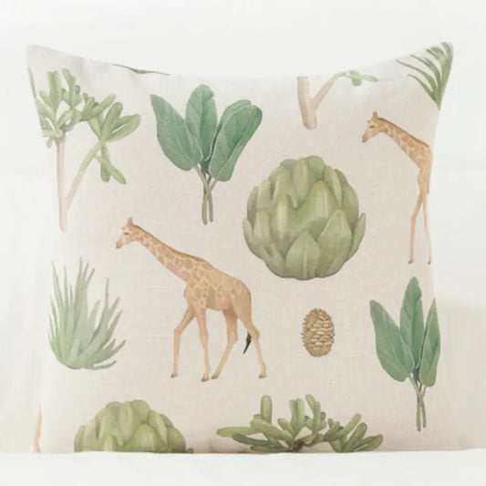 Artistic Plant-Themed Pillow Cover for Sofa and Car