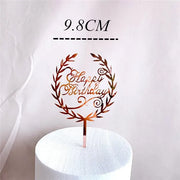 Golden "Happy Birthday" Acrylic Cake Topper